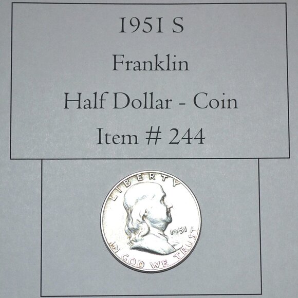 1951 S, Franklin Half Dollar, # 244 - Picture 1 of 4